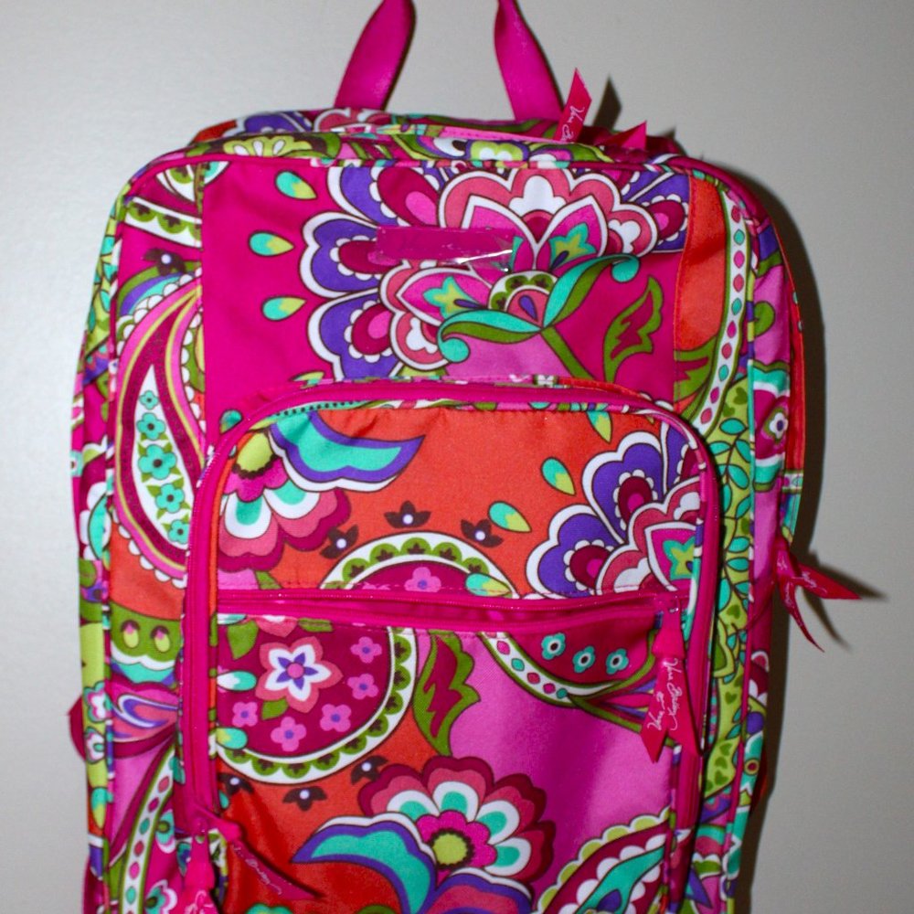 Vera Bradley Pink Orange Multicolor Paisley Backpack